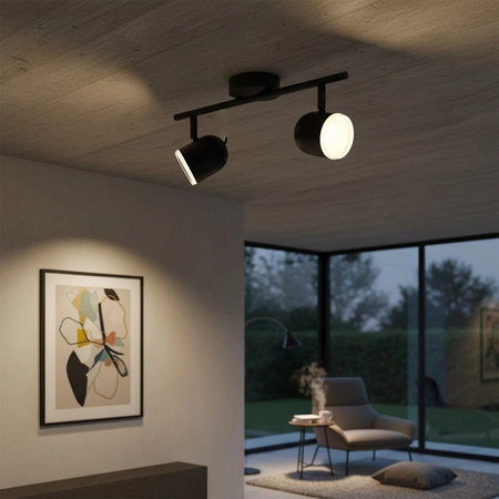 Nástenné a stropné bodové svietidlo 8,4W 850lm 3000K, teplá biela 120° Black RAWI Sanico Goldlux