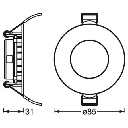 LED zapustené stropné zapustené bodové svietidlo 4,5 W 240 lm 4000 K, neutrálna biela biele svietidlo Slim Ledvance