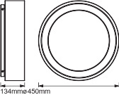Plafond LED stropné svietidlo Povrchová montáž 26W 1050lm CCT Stmievateľná okrúhla sivá SMART+ WiFi cylinder Ledvance