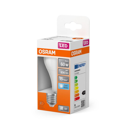 LED žiarovka A60 E27 8W = 60W 806lm 4000K neutrálna biela 150° STAR CLASSIC Osram