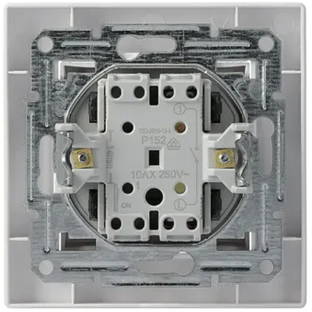 Jednopólový spínač na zapustenie Asfora IP20 s rámom Biela