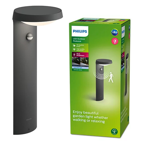 LED 40cm LED 9W 930lm 4000K IP44 Vonkajšie záhradné svetlo so senzorom pohybu a súmraku Tyla Philips