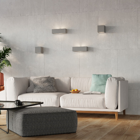 Nástenné svietidlo Nástenné svietidlo E27 Square cube Grey Modern Leo Sollux
