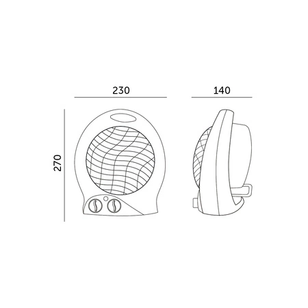 Farelka Stojaci termoelektrický ohrievač s termostatom 2000W Biely Mistral Kobi