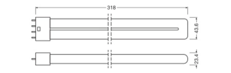 LED žiarivka 2G11 12W = 24W 1500lm 4000K neutrálna biela stmievateľné 140° Dulux Ledvance