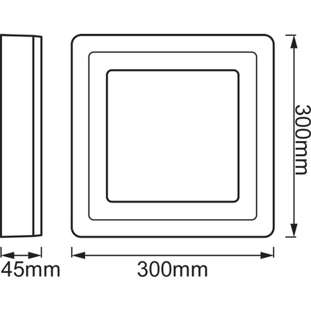 LED panelové stropné svetlo 18W 1100lm 3000K teplá biela povrchové namontované biele 30x30cm kliknite na tlačidlo Ledvance
