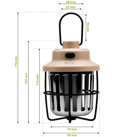 Elektrická insekticídna pasca UV lampa 2v1 2,5 W na muchy komáre hmyz VAYOX