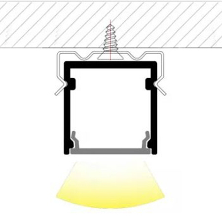 eloxovaný hliníkový profil pre LED KM38 Silver Povrchová montáž 1 m + priehľadný kryt + koncovky