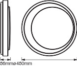 Plafond LED stropné svietidlo Povrchová montáž 34W 2000lm CCT Stmievateľné okrúhle čierne SMART+ WiFi Moon Ledvance