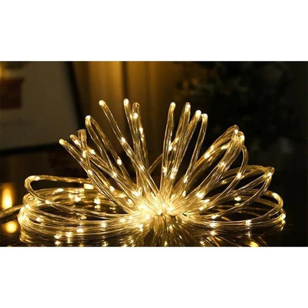 Solárna LED girlanda svetelná reťaz 100LED 25lm 3000K, teplá biela hadica IP44 11,9 m Masterled