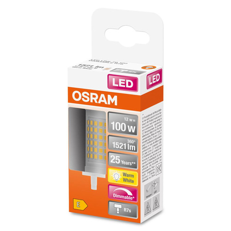 LED žiarovka v kapsuli R7s 12W = 100W 1521lm 2700K teplá biela 360° Dimmable LINE Osram