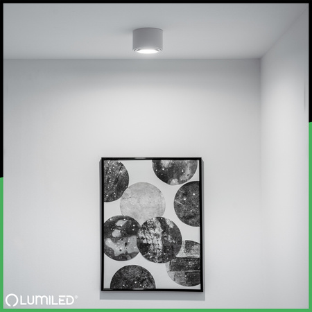 Povrchová montáž HALOGEN TUBE Spot Moving Round White 50mm + LED 5W 4000K Cartridge AMAT-S LUMILED