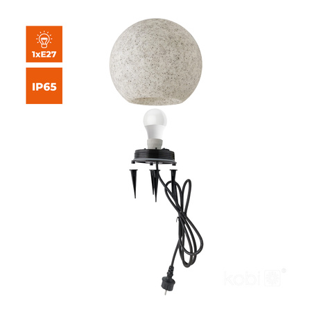 Vonkajšia lampa Sphere E27 Grey IP65 Záhradná guľa Kobi
