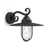 Záhradné nástenné svietidlo Vonkajšia lampa E27 IP44 Black Pasture Philips