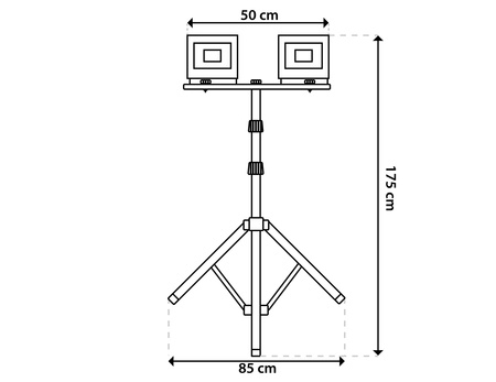 LED reflektor 2x 30W Pracovná LED lampa Stavebný statív 6500K