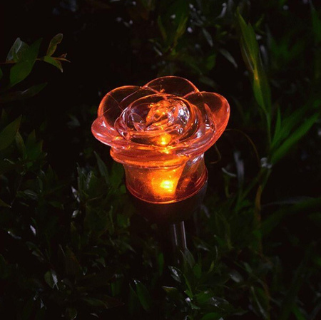 LED záhradné svietidlo Solárna ruža poháňaná studenou bielou + RGB IP44