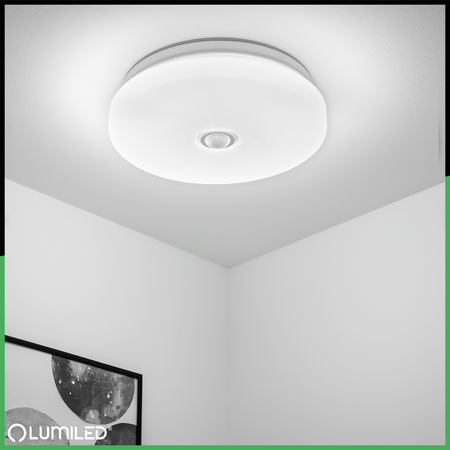 LED plafón na povrch 18W NOTUS 2 Round Motion Sensor IP44 33 cm LUMILED