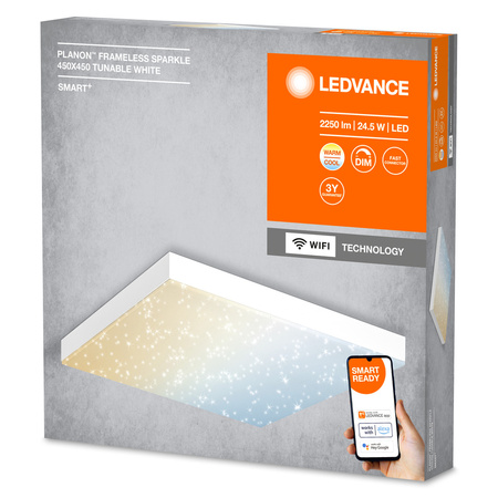 LED bezrámový povrchový panel 24,5W 1300lm CCT stmievateľný 45cm biely SMART+ WiFi bezrámový Ledvance