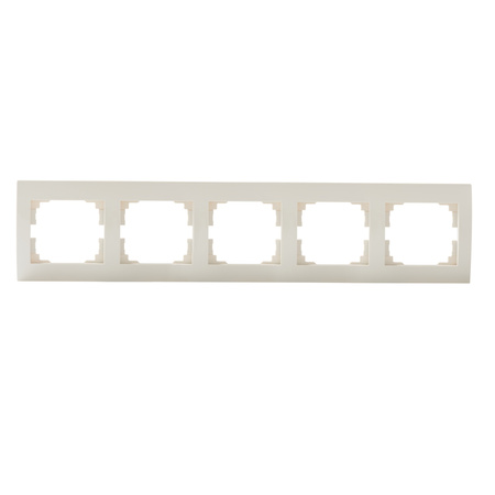 Horizontálny 5-násobný rámik na povrchovú montáž pre zásuvku Beige LOGI Kanlux