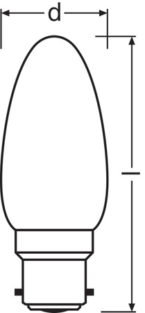 LED žiarovka B22d B35 4W = 40W 470lm 2700K teplá biela 300° Ledvance