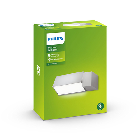 BORDER myGarden E27 IP44 Obdĺžniková sivá záhradná LED lampa PHILIPS