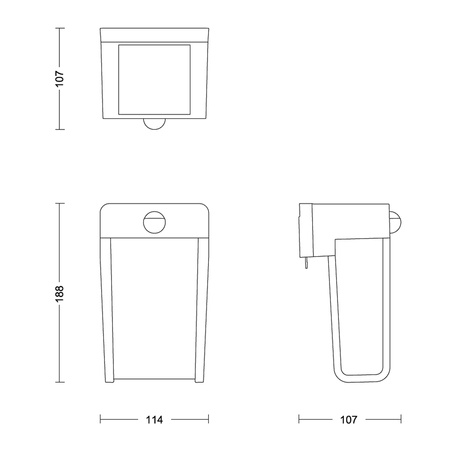 Záhradné nástenné svietidlo Solárne vonkajšie fasádne LED 2,3 W 250 lm 2700K so senzorom pohybu a súmraku Čierny plášť Philips