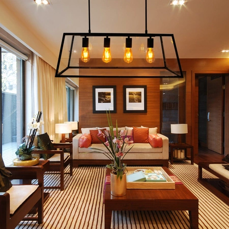 Dekoratívne závesné stropné svietidlo 4x E27 čierne Fínsko Sanico Goldlux