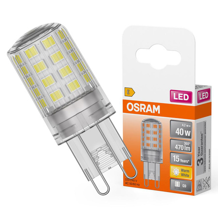 LED žiarovka G9 4,2W = 40W 470lm 2700K teplá biela 300° LED PIN Osram