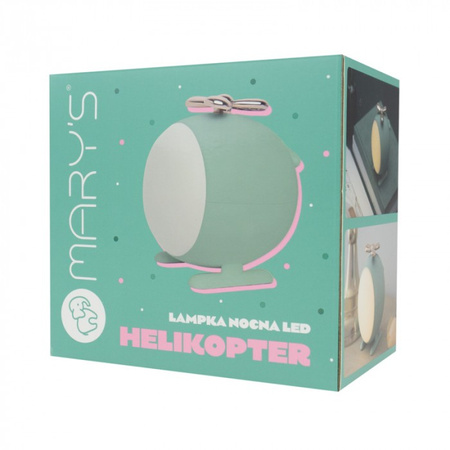 Detské LED nočné svetlo 2,5W 1800-3000K teplá biela dobíjacie 1200mAh zelené MARY'S HELICOPTER