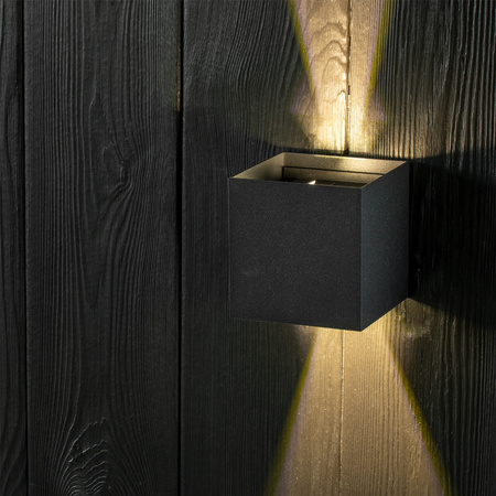 Kinkiet Elewacyjny Czarny Góra/Dół GOLDLUX + Żarówka LED G9 5W 6500K Lumiled