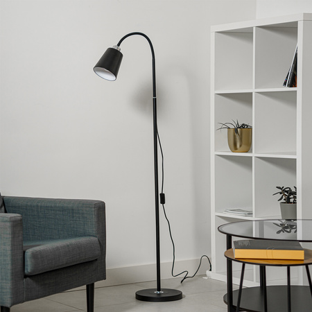 LED E27 čierna s nastaviteľnou výškou Kalso Lumiled stojaca lampa