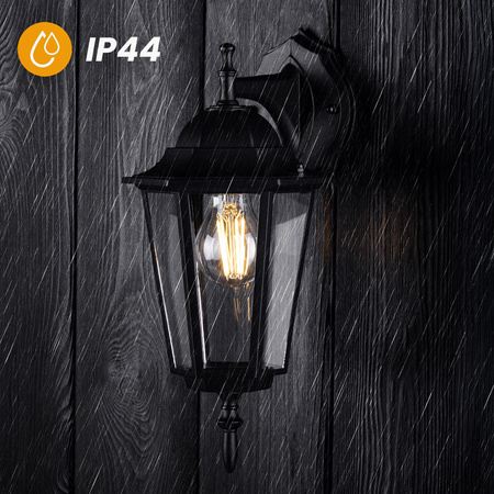 Záhradné vonkajšie svietidlo E27 čierne BELLIS LUMILED