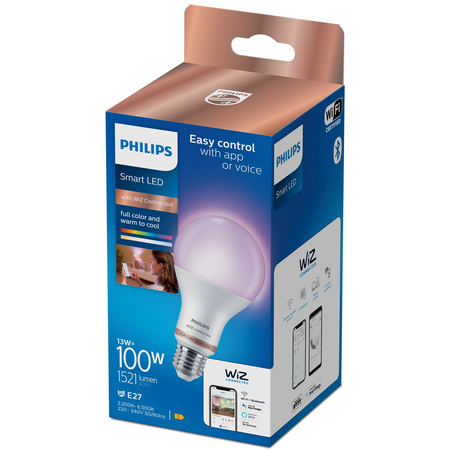 LED žiarovka E27 A67 13W = 100W 1521lm 2200-6500K RGB + TW Smart SMART WiFi Bluetooth App WiZ Philips