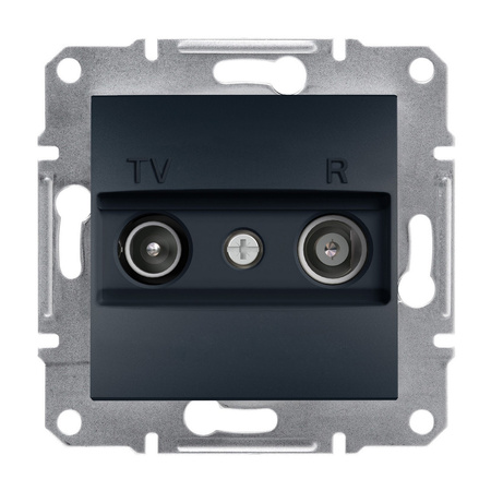 Zásuvka s jedným anténnym vývodom RTV 1dB bez rámu Asfora Antracit