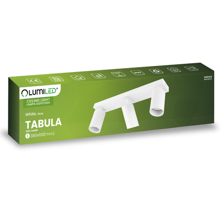 SPOT TUBA stropné svietidlo Reflektor Halogénové svietidlo 3x GU10 TABULA LUMILED