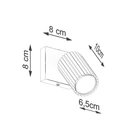 Nástenné svietidlo Reflektor Tuba Spot 1x GU10 Beige Carbon Deep Space SL.1597 Sollux