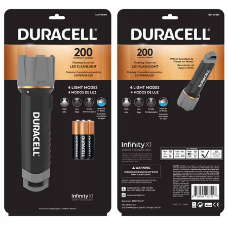 Ručná LED baterka s uzavretou batériou 3xAA 200lm 4 režimy DURACELL