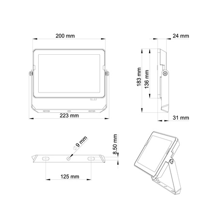 LED reflektor 50W 4750lm 6500K IP65 čierny ProjectLine Philips