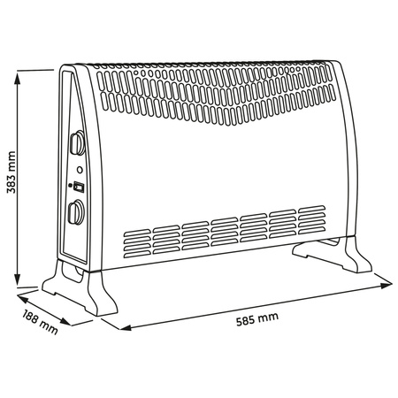 Konvektorový ohrievač 2000W Black Sanico Goldlux