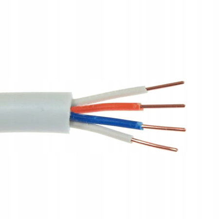 Elektrický kábel YTKSY 2X2X0,5MM WHITE 1m