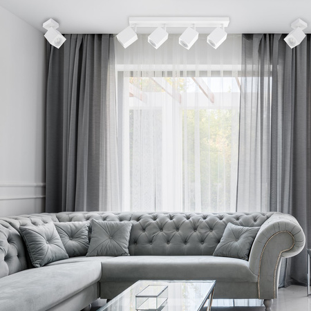 Bodové stropné svietidlo 4xGU10 QUANTUS Beam Bar White