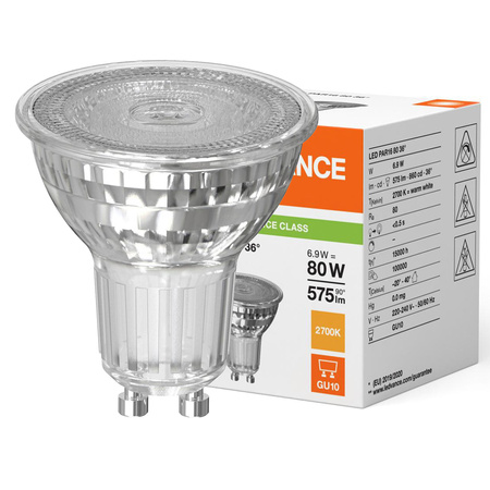 LED žiarovka GU10 PAR16 6,9W = 80W 575lm 2700K teplá biela 36° Ledvance