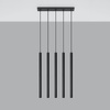 Závesné stropné svietidlo Tuba 5x G9 Tubular Hanging Black Moderné svietidlo Sollux