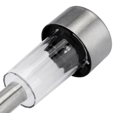 LED záhradná lampa so solárnym pohonom saténová INOX / CHROME