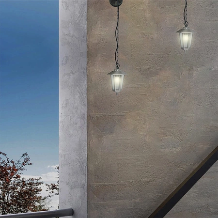 Záhradné LED nástenné svietidlo JUPITER E27 Lantern Pendant Silver Volteno