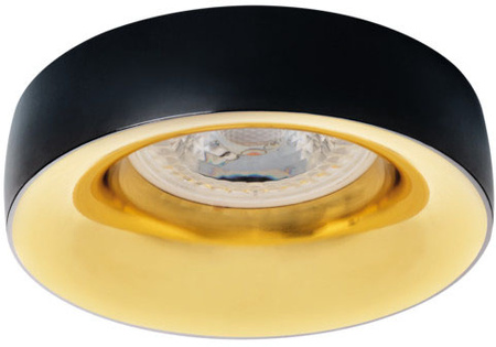 LED GU5.3 GU10 Kruhové čiernozlaté stropné bodové svietidlo Elnis Kanlux na zapustenú montáž