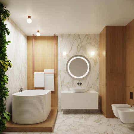 Kúpeľňové stropné svietidlo G9 Round Brown Moderné matné IP44 Halo Sollux