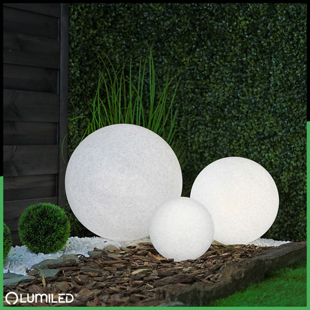 LED LUMIKULA 30cm E27 IP65 LUMILED Vonkajšie kamenné guľové záhradné svietidlo