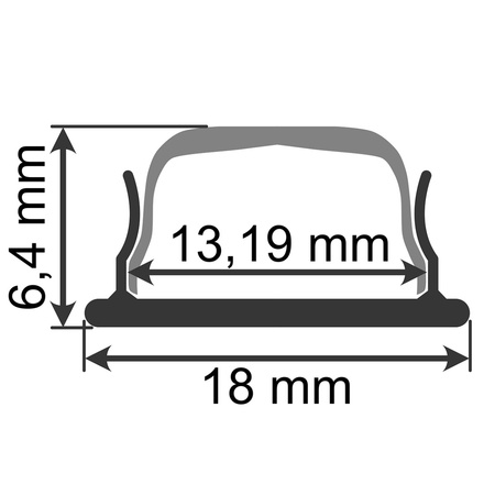 Hliníkový profil pre LED KM34-S Silver Povrchová montáž 2m