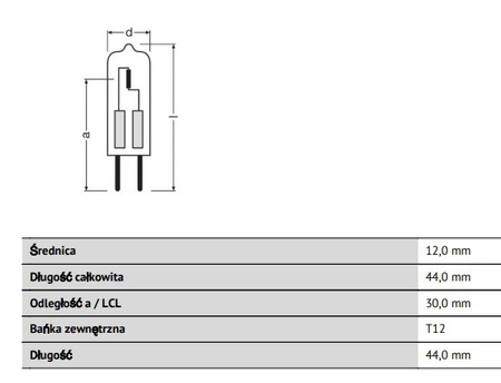 Halogénová žiarovka GY6.35 50W 910lm 12V 2950K OSRAM